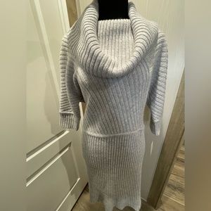 New Sweater Dress by Maggy London Ribbed Knit Cowl Neck Dress Size Large